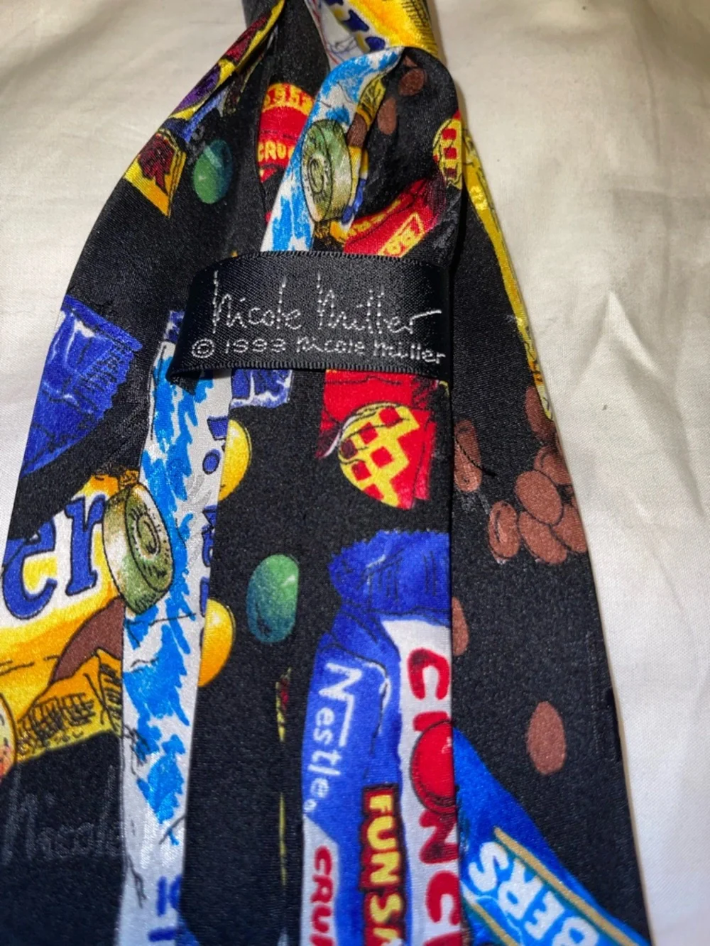 Nicole Miller Novelty Candy Print Black Polyester Tie - Unbranded